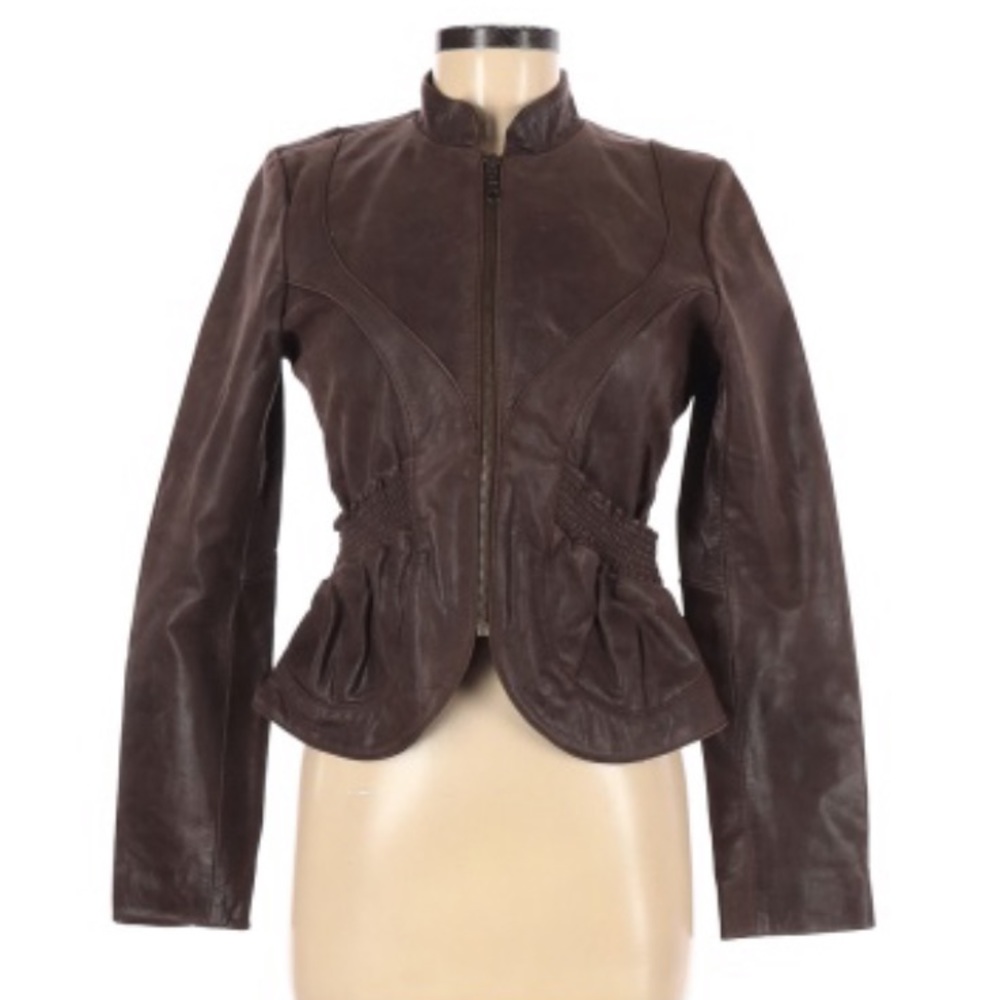 Brown leather jacket Arden B